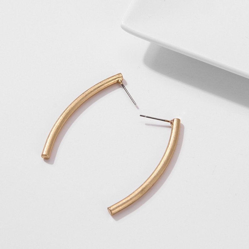 Brushed Metal Bar Earring