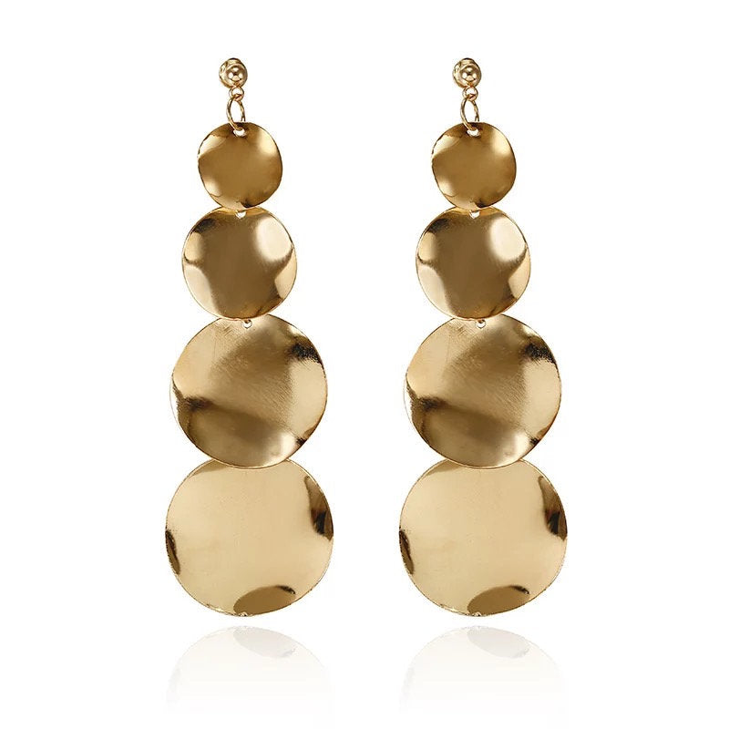 Long Multi Disc Earring