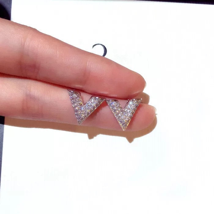 Crystal V Shaped Earring