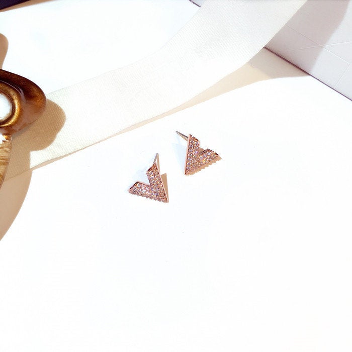 Crystal V Shaped Earring