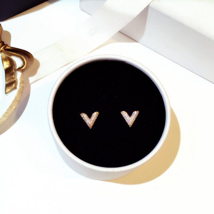Crystal V Shaped Earring