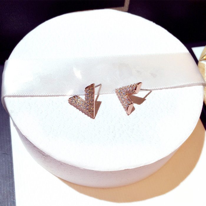Crystal V Shaped Earring
