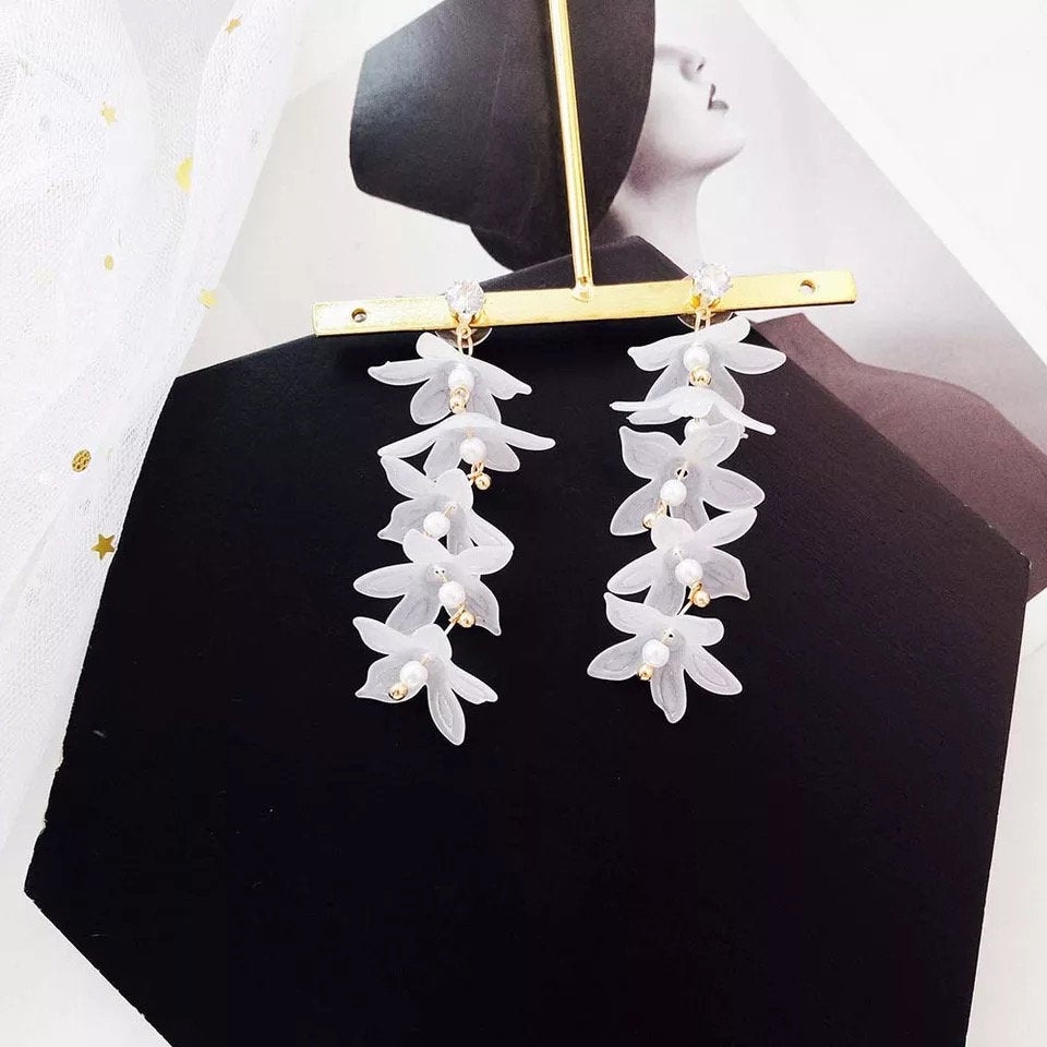 Flowy Flower Dangle Colorful Earring