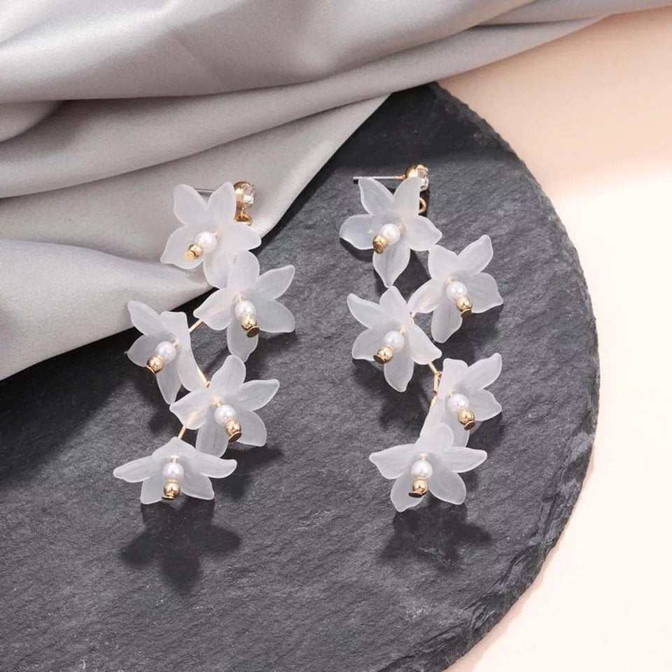 Flowy Flower Dangle Colorful Earring