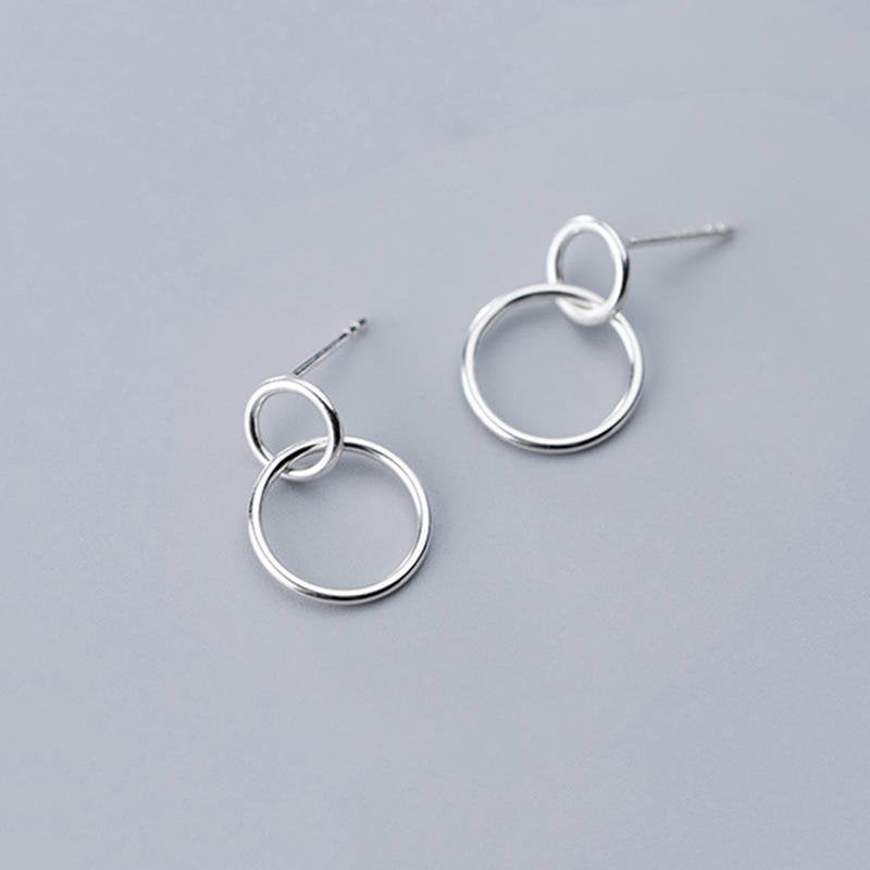 Small Double Circle Stud Earring