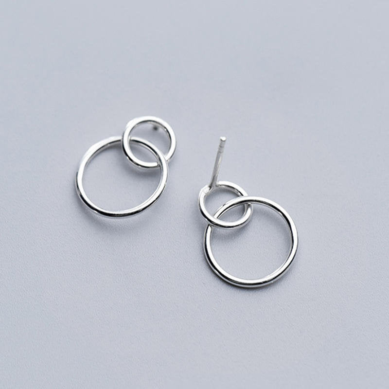 Small Double Circle Stud Earring