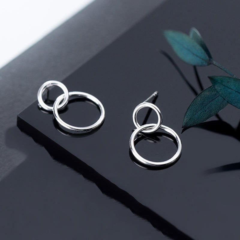 Small Double Circle Stud Earring