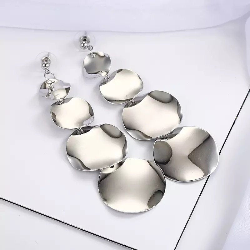 Long Multi Disc Earring