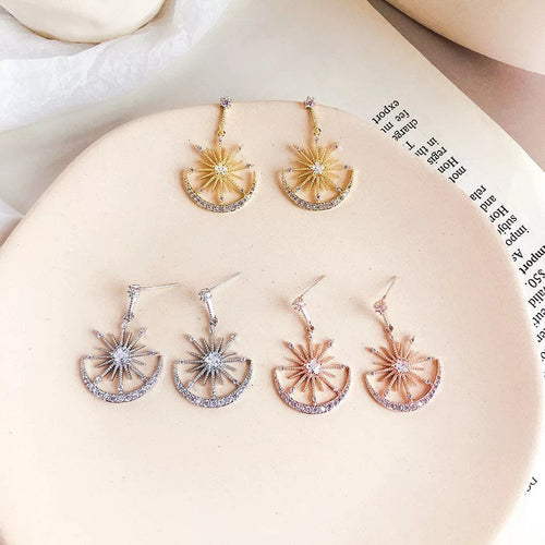 Star Moon Crystal Celestial Earring