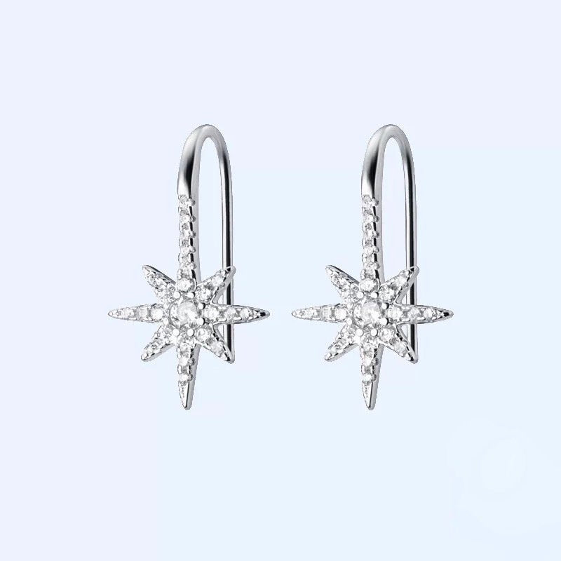 Crystal Starburst Threader Earring