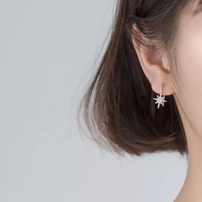 Crystal Starburst Threader Earring