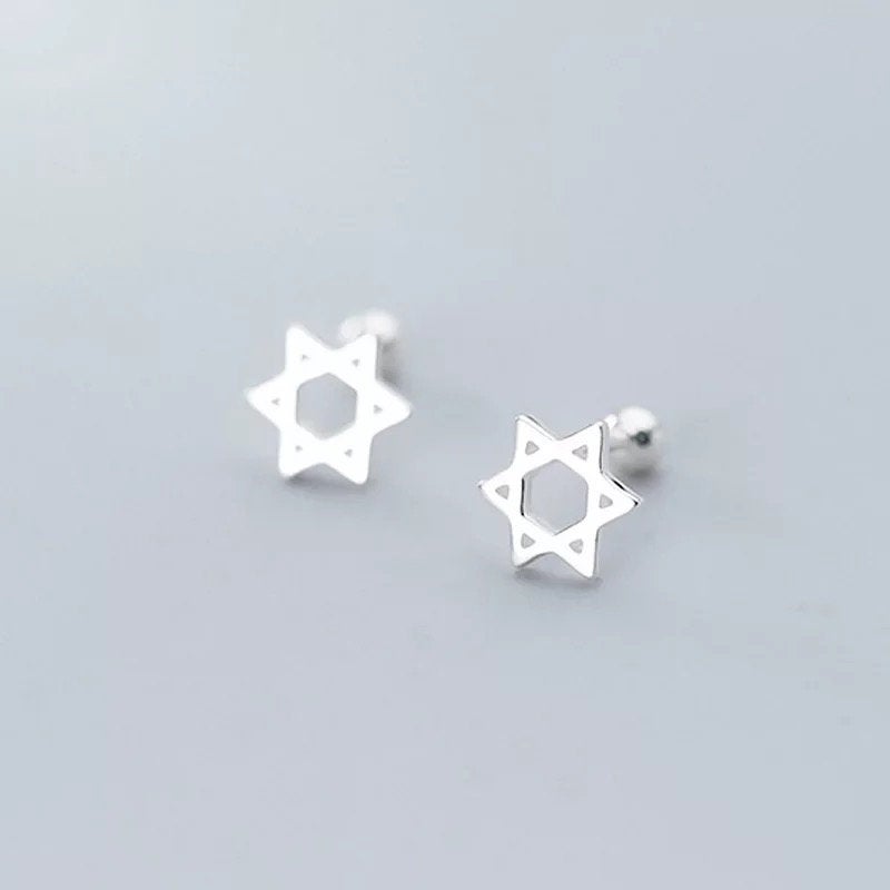 Star of David Minimalist Stud Earring