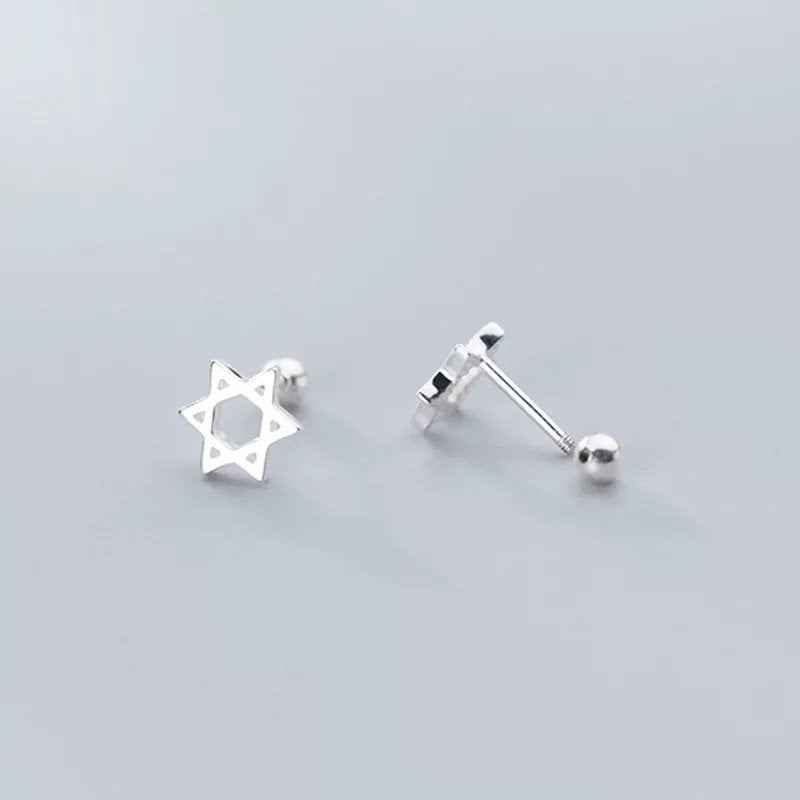 Star of David Minimalist Stud Earring