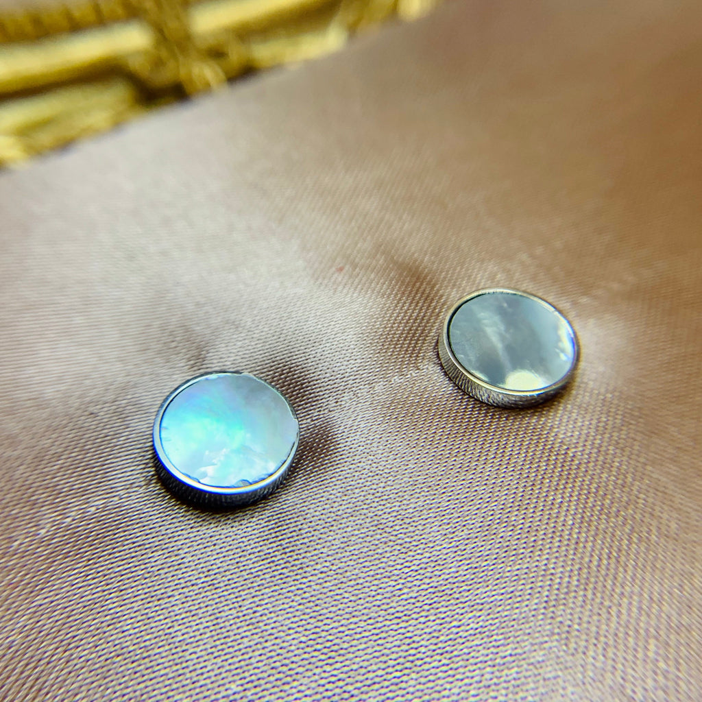 Black White Tiny Stud Earring