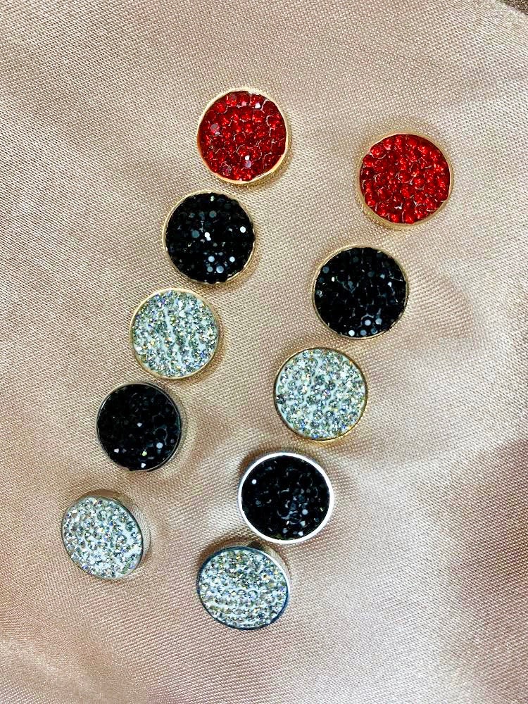 Scattered Crystal Disc Earring