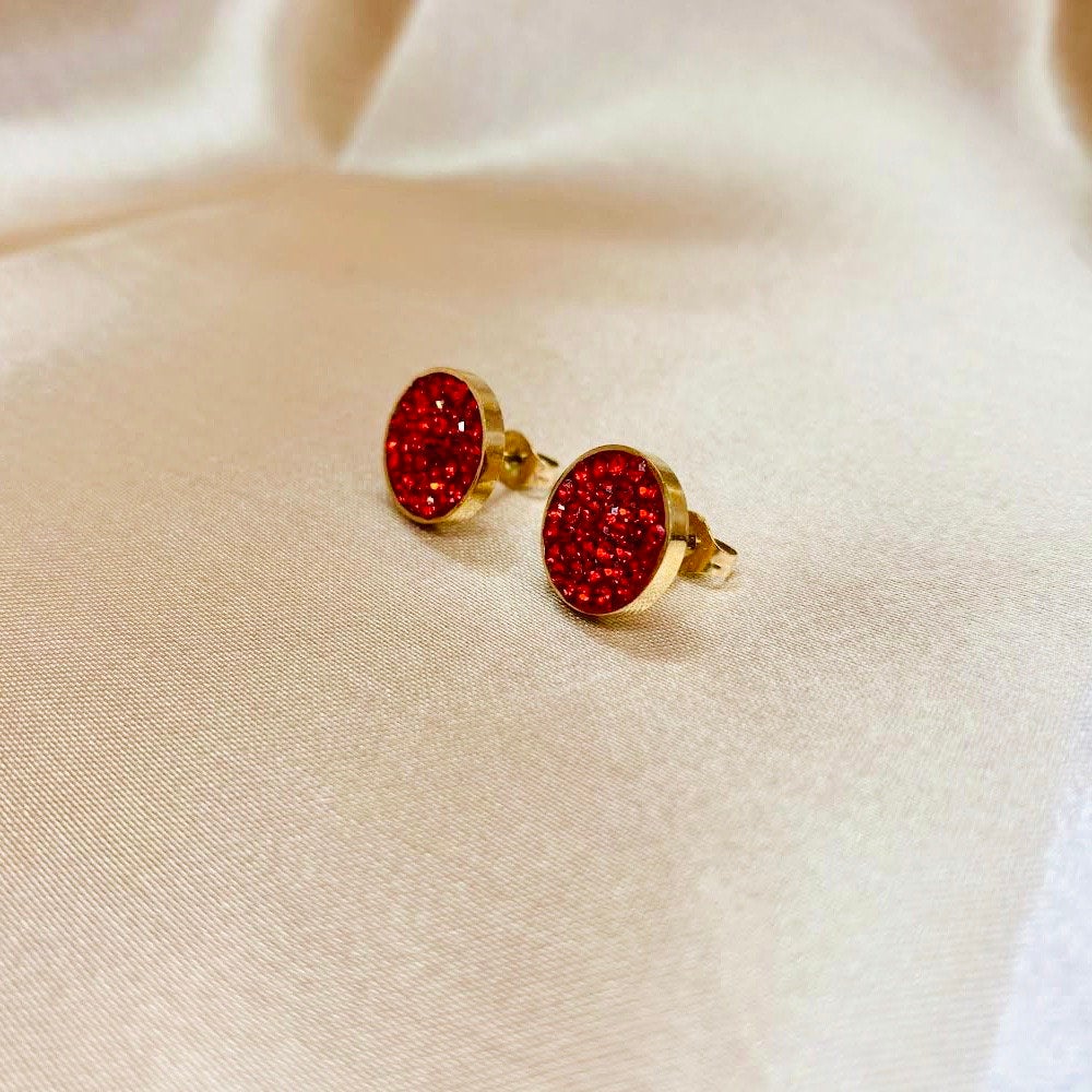 Scattered Crystal Disc Earring