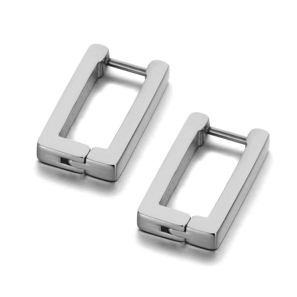 Link Chain Rectangle Hoop Earring