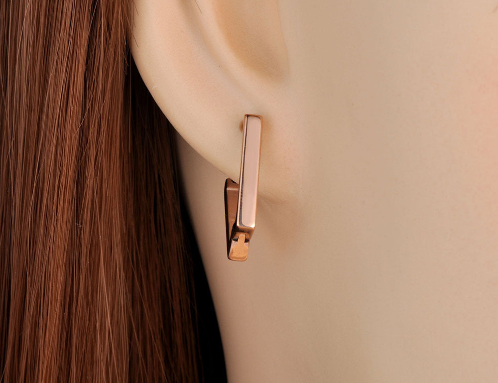Link Chain Rectangle Hoop Earring
