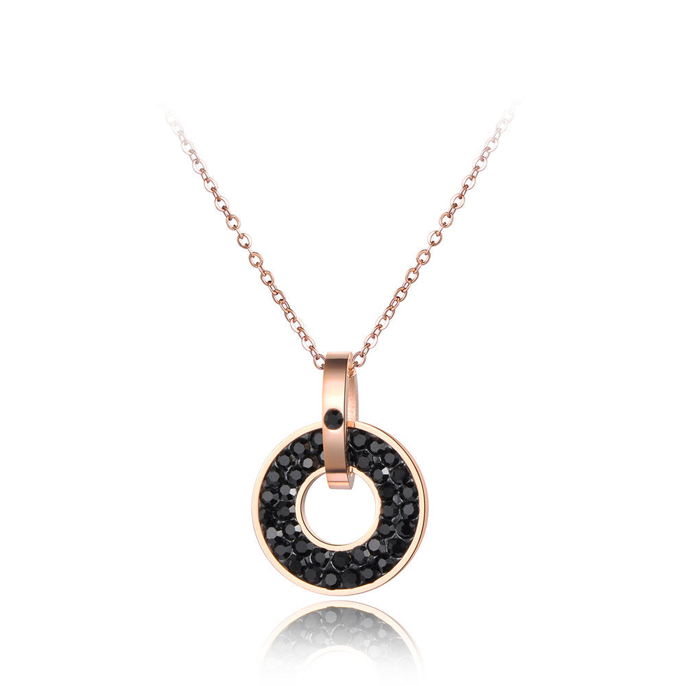 Black Circle Pendant Earring