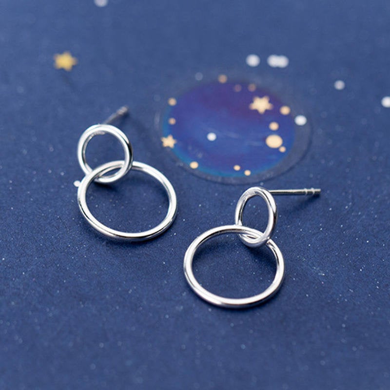 Small Double Circle Stud Earring