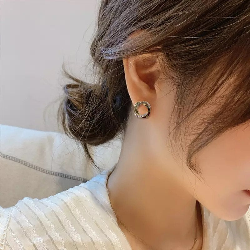 Infinity Circle Stud Earring