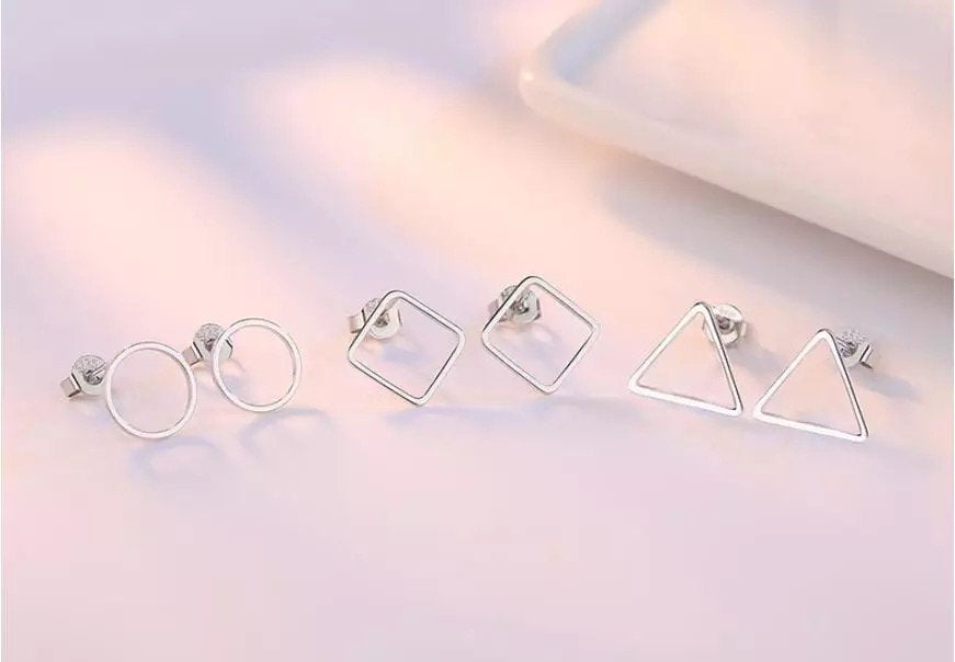 Open Geometric Stud Minimalist Earring