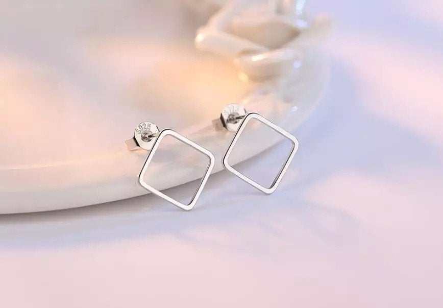 Open Geometric Stud Minimalist Earring