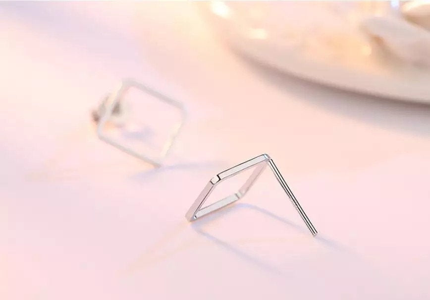 Open Geometric Stud Minimalist Earring