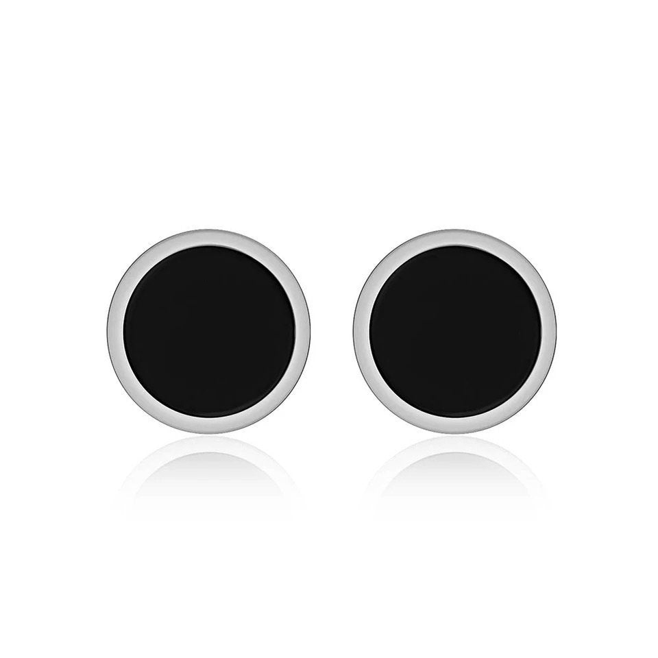 Black White Tiny Stud Earring