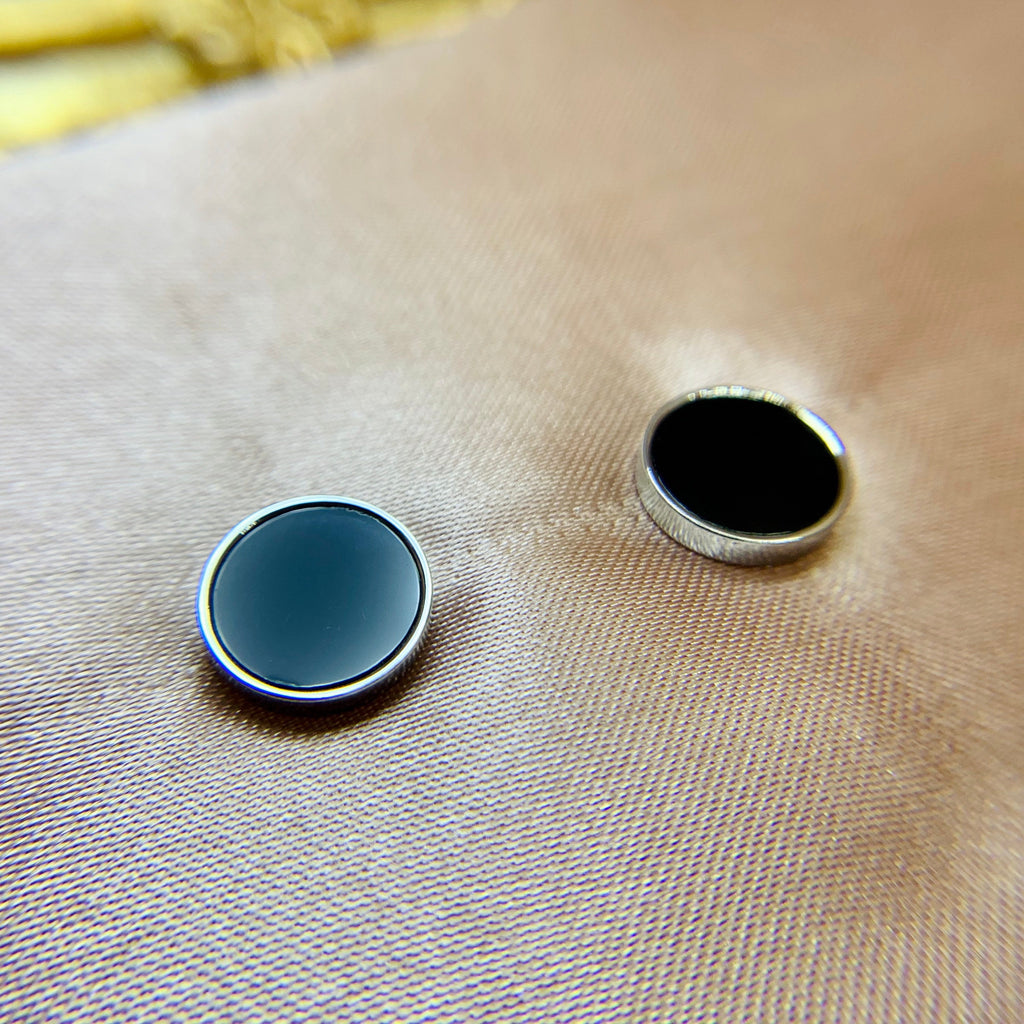 Black White Tiny Stud Earring