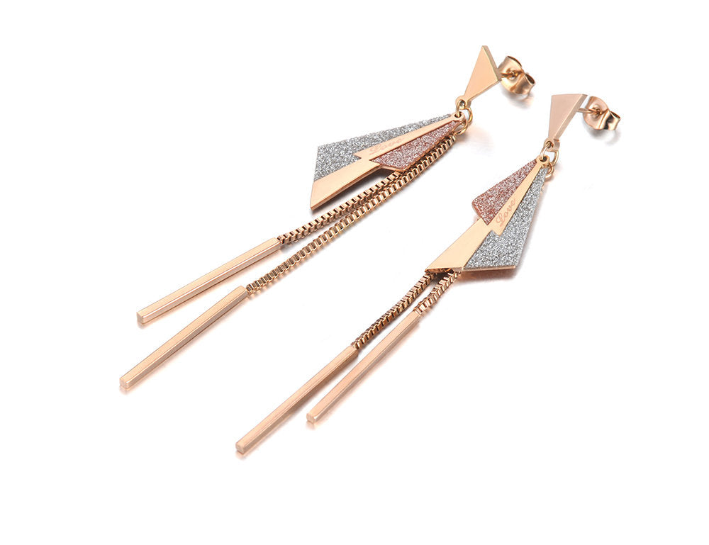 Triangle Tassel Dangle Colorful Earring