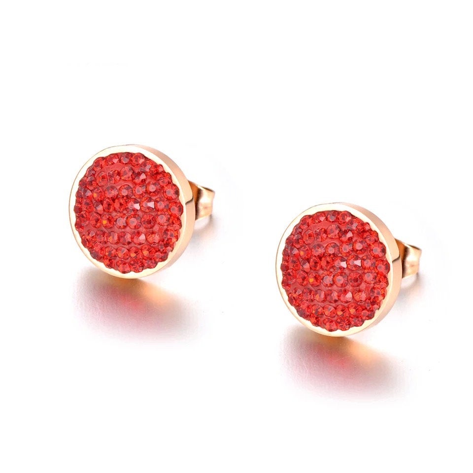 Scattered Crystal Disc Earring