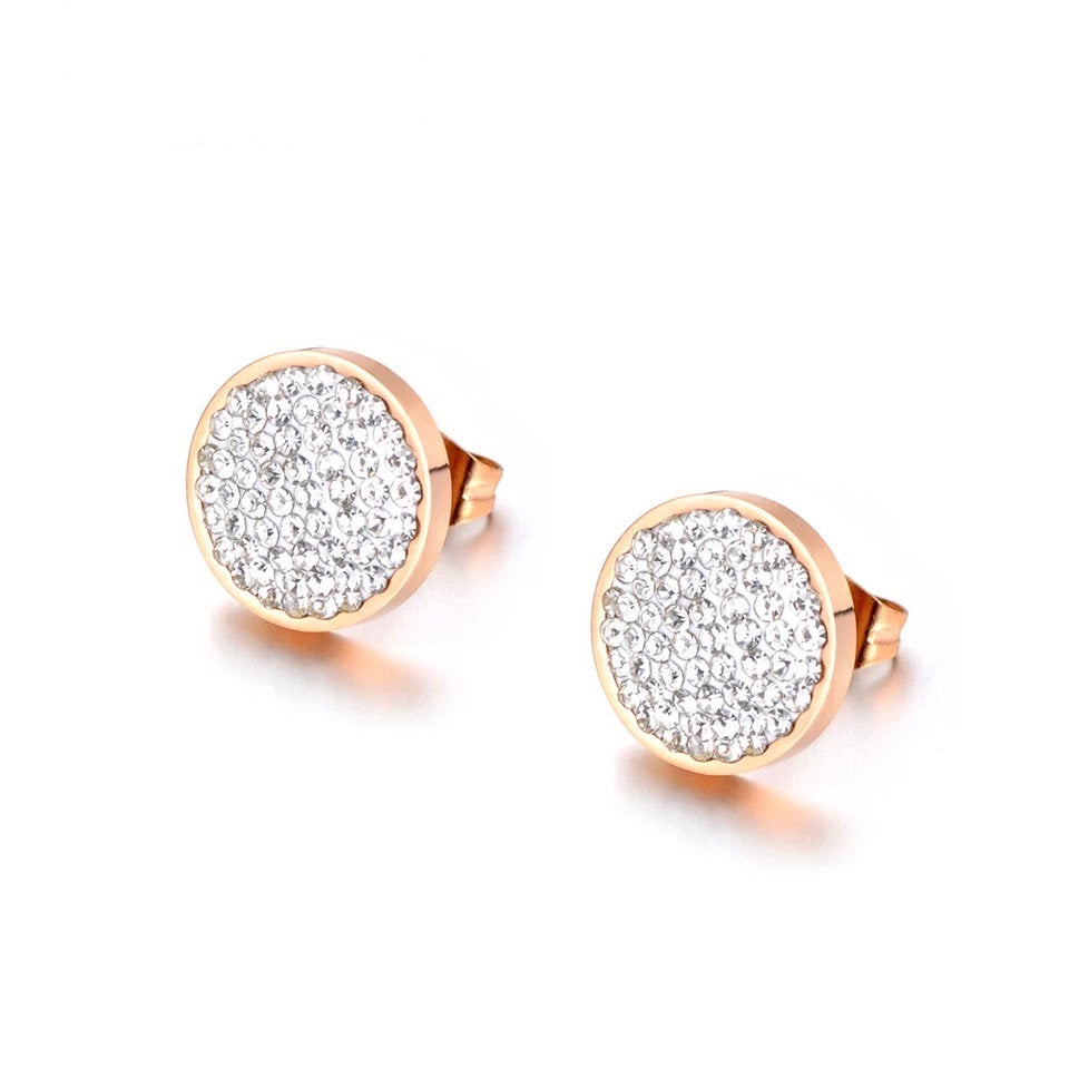 Scattered Crystal Disc Earring