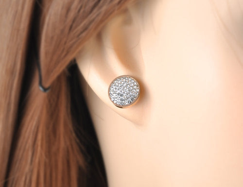 Scattered Crystal Disc Earring