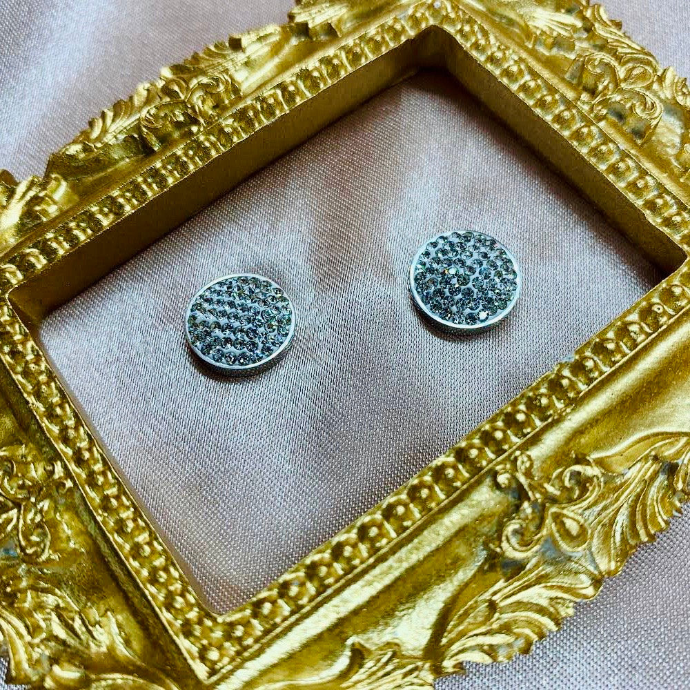 Scattered Crystal Disc Earring
