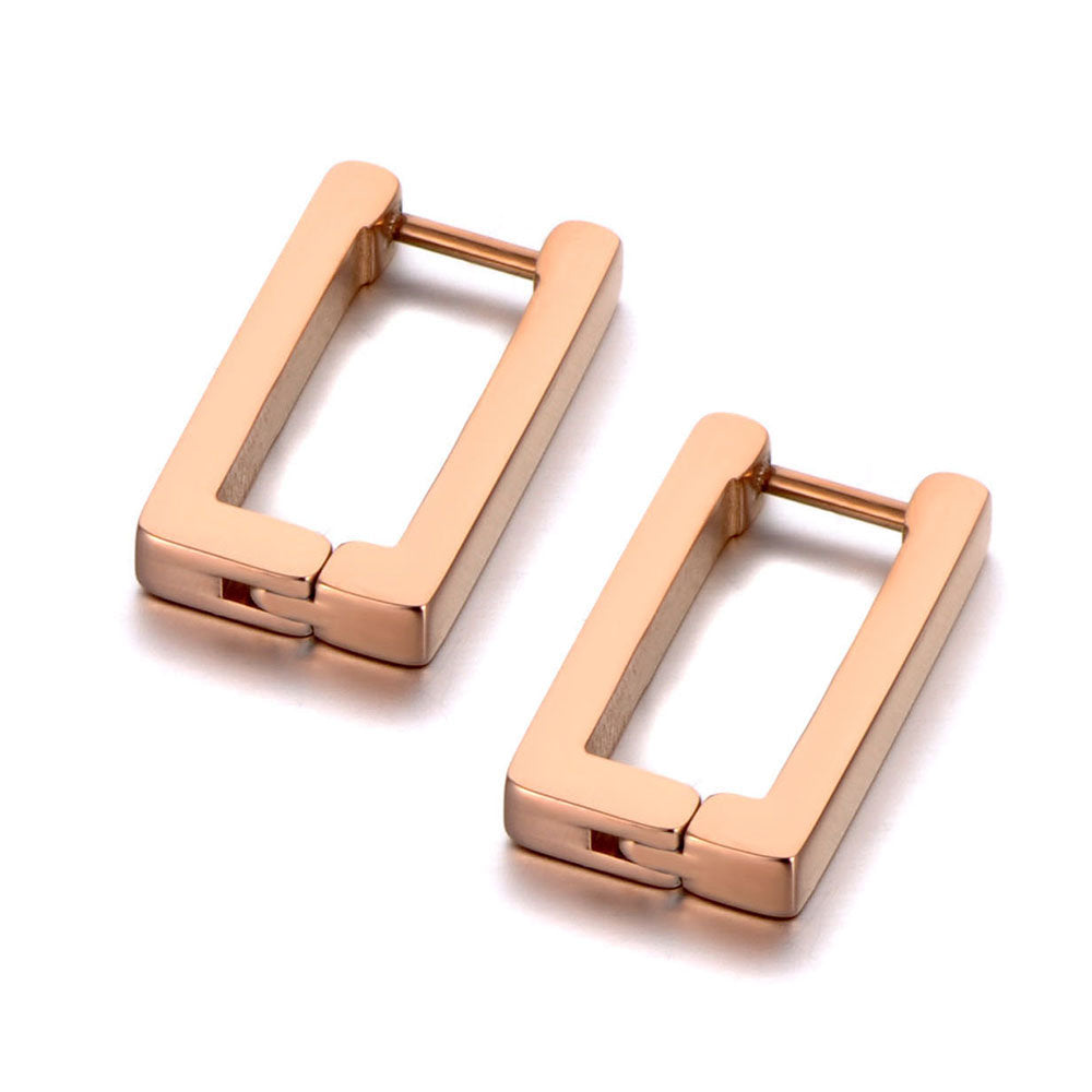 Link Chain Rectangle Hoop Earring