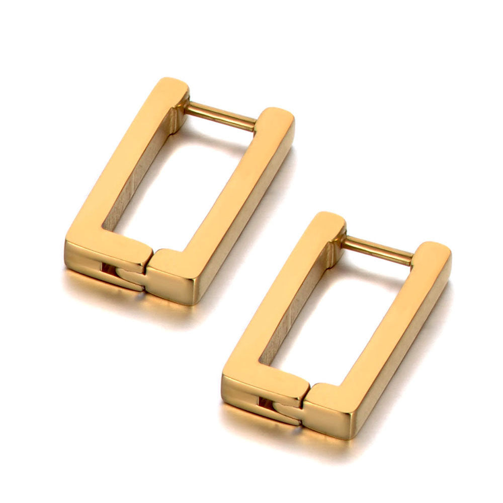 Link Chain Rectangle Hoop Earring