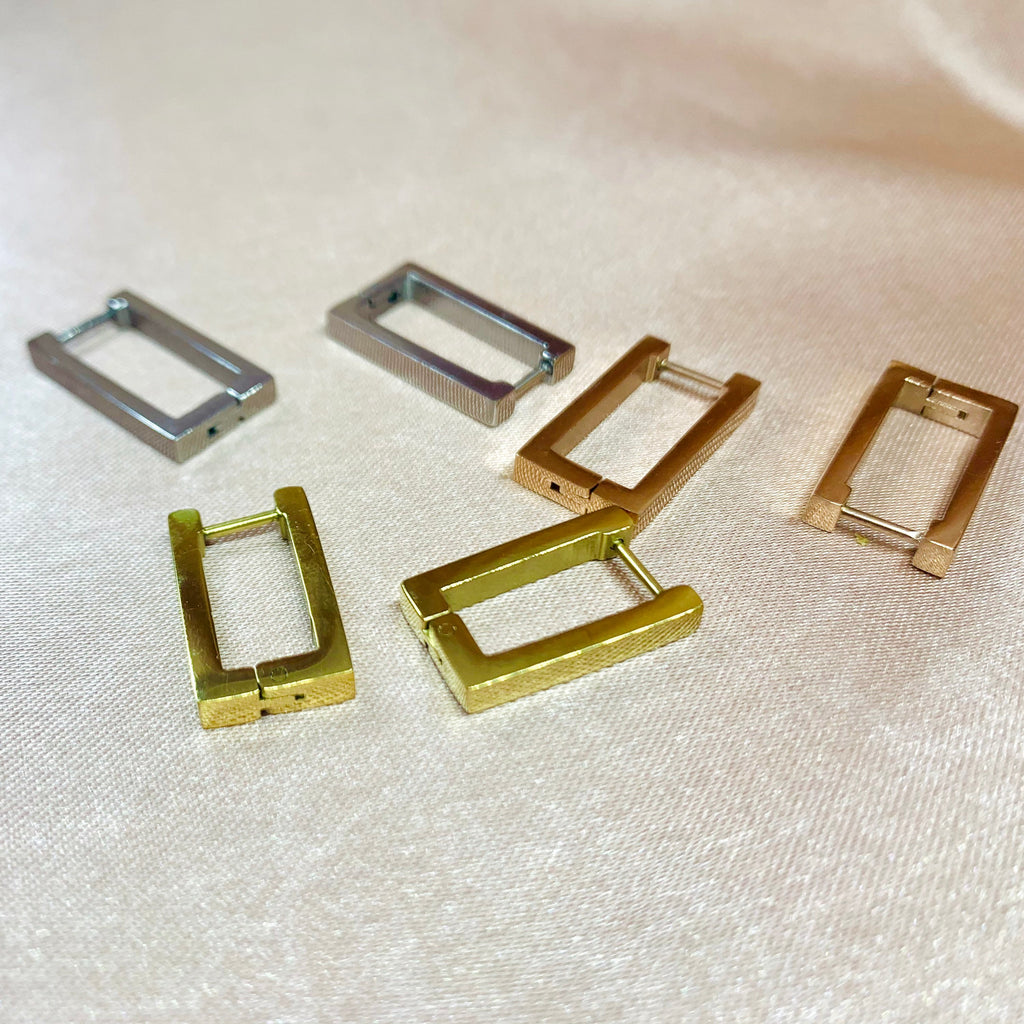 Link Chain Rectangle Hoop Earring