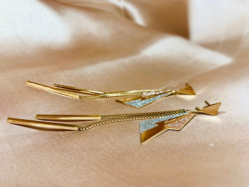 Triangle Tassel Dangle Colorful Earring
