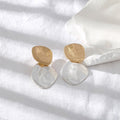Gold Silver Hammered Disc Earring