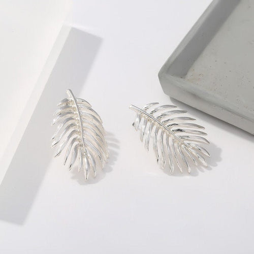 Palm Leaf Statement Stud Earring
