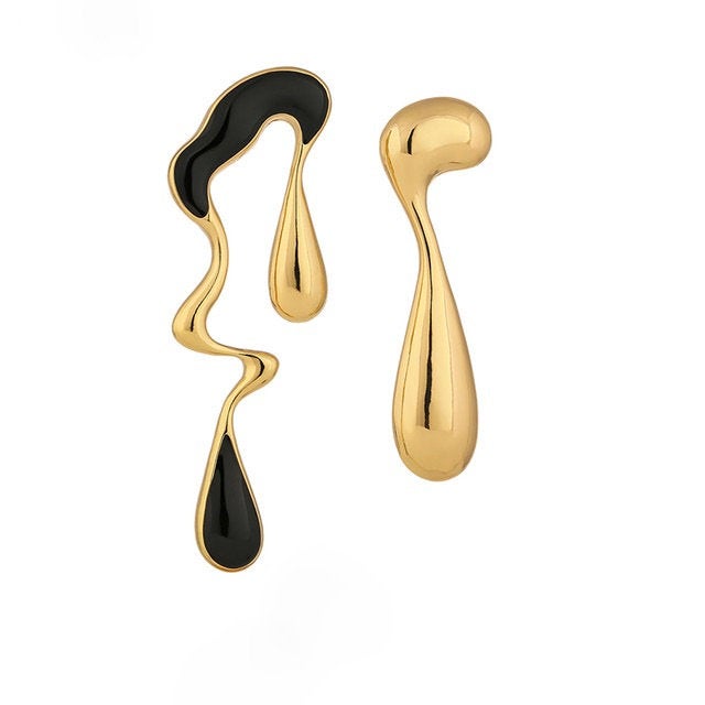 Mismatched Drip Teardrop Earring