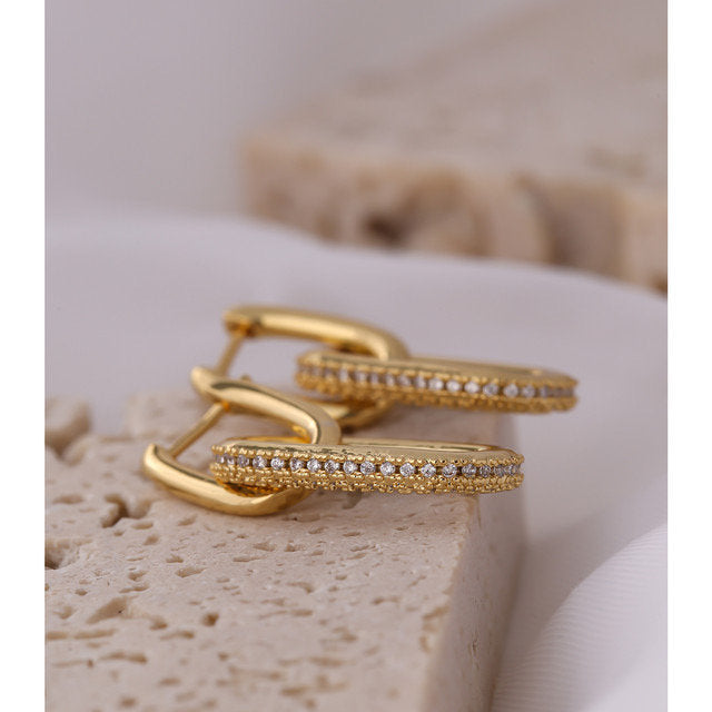Crystal Chunky Link Chain Earring