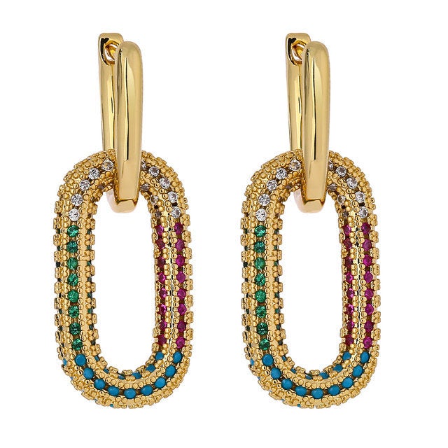 Crystal Chunky Link Chain Earring