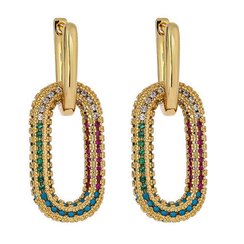 Crystal Chunky Link Chain Earring