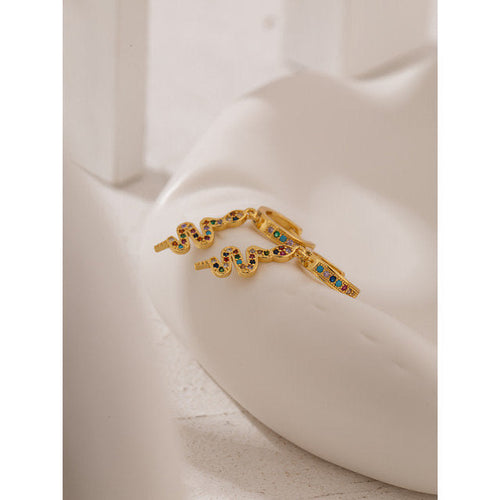 Ear Huggie Snake Silver Earring