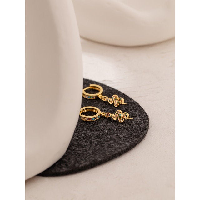 Ear Huggie Snake Silver Earring