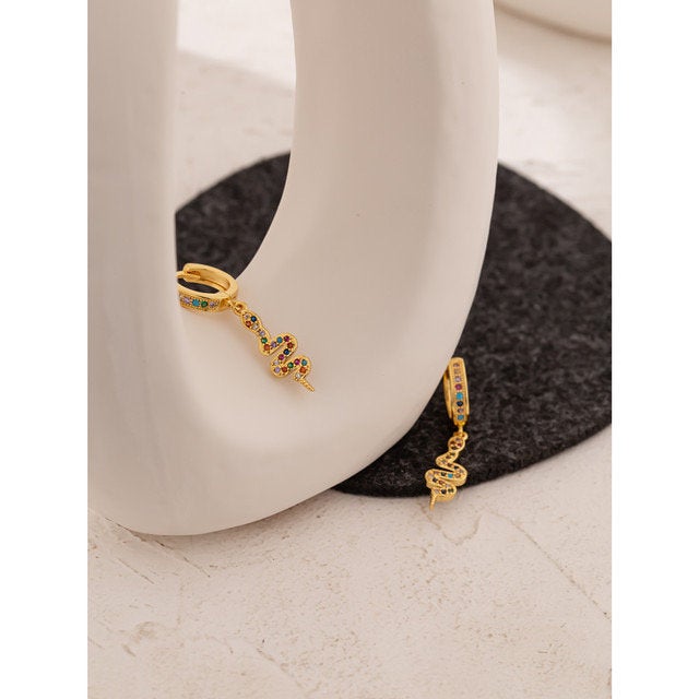 Ear Huggie Snake Silver Earring