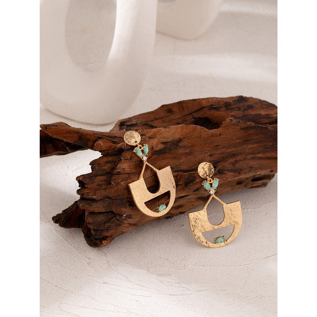 Textured Chandelier Metal Earring