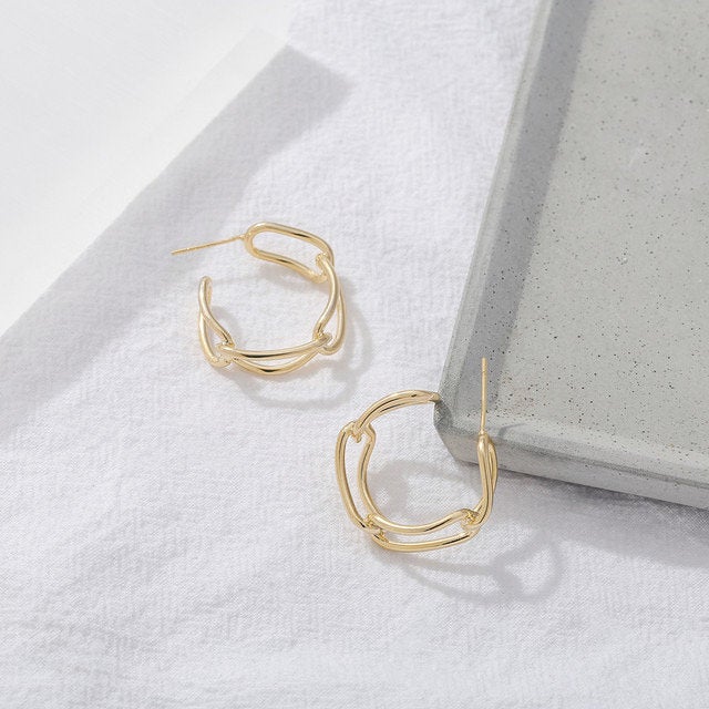 Chic Link Chain Hollow Hoop Earring